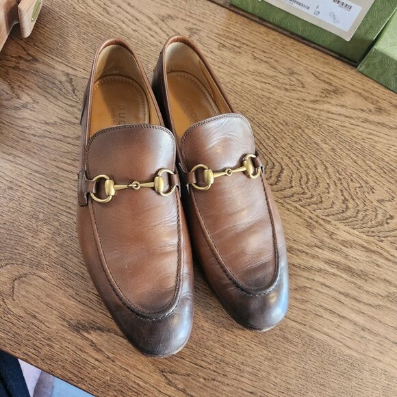 Brown Gucci Jordaan Horsebit Loafer Guccis Mens 8 (US9) main image 5